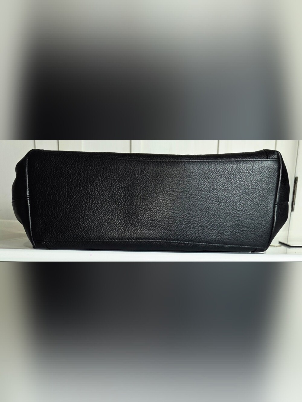 COACH 33547 EDIE PEBBLED LEATHER SHOULDER HANDBAG BLACK - Picture 3 of 8
